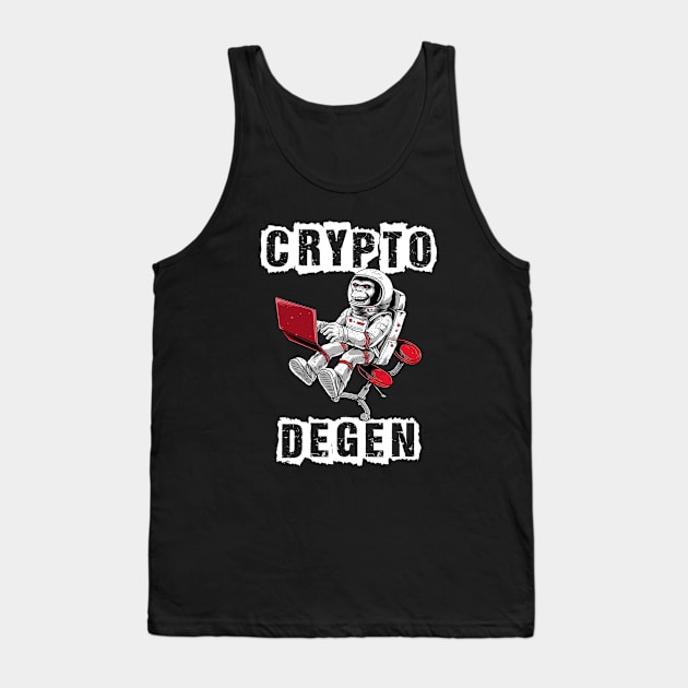 Crypto Degen. Crypto Currency Ape Trader Tank Top by KultureinDeezign